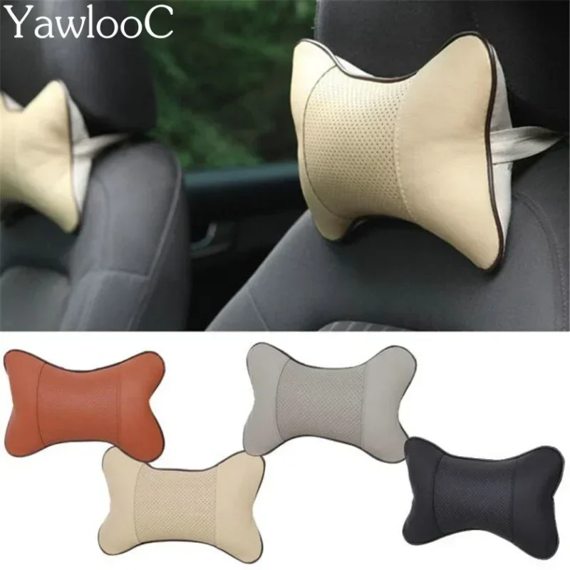 Coussin Appuie Tete Voiture Appui-Tête De Voiture En PU Cuir - 5