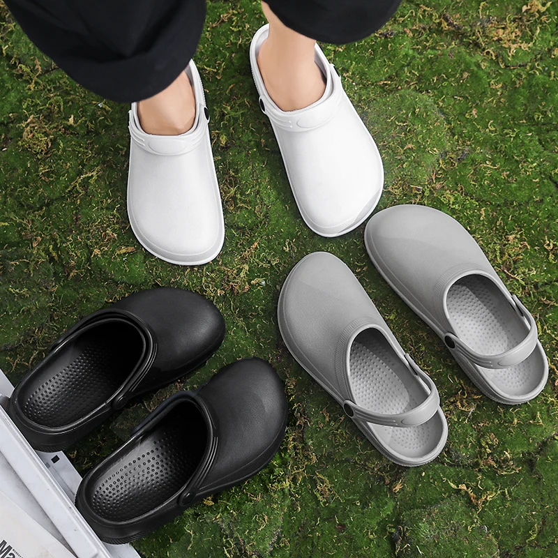 Men Women EVA Chef Shoes Non-slip Waterproof Oil-proof Workers Slippers Outdoor Fishing Size 36-45 2025