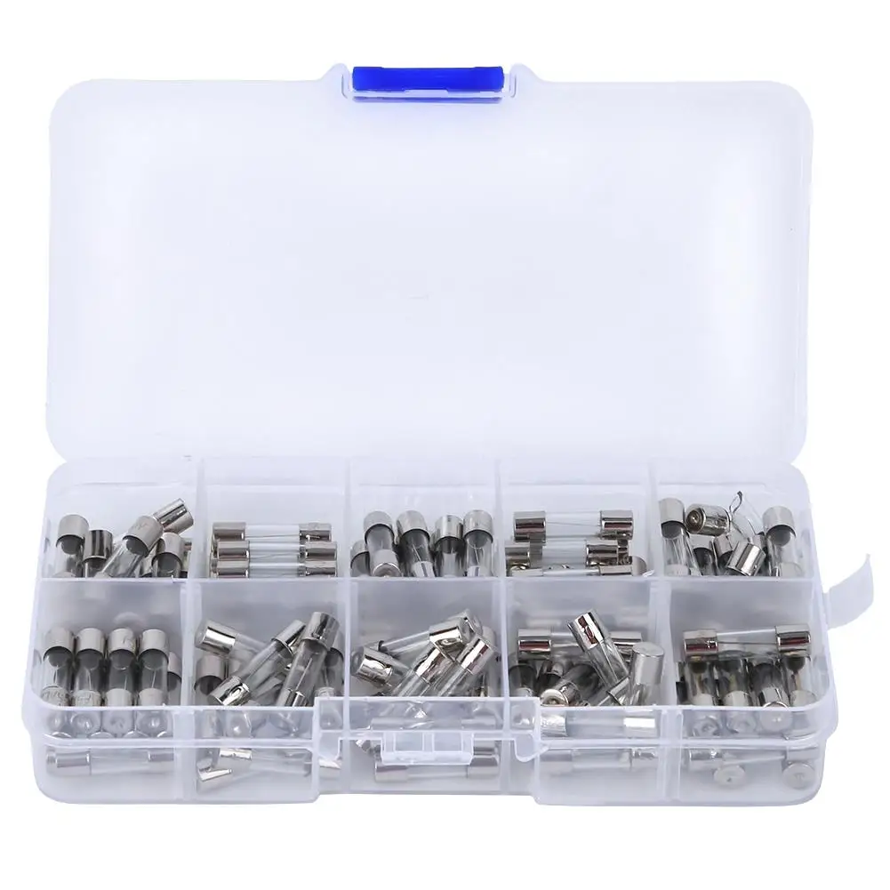 

100PCS 10 Values 0.2A-20A Glass Assortment Electronics Power Control Equipment Box-Packed Kit