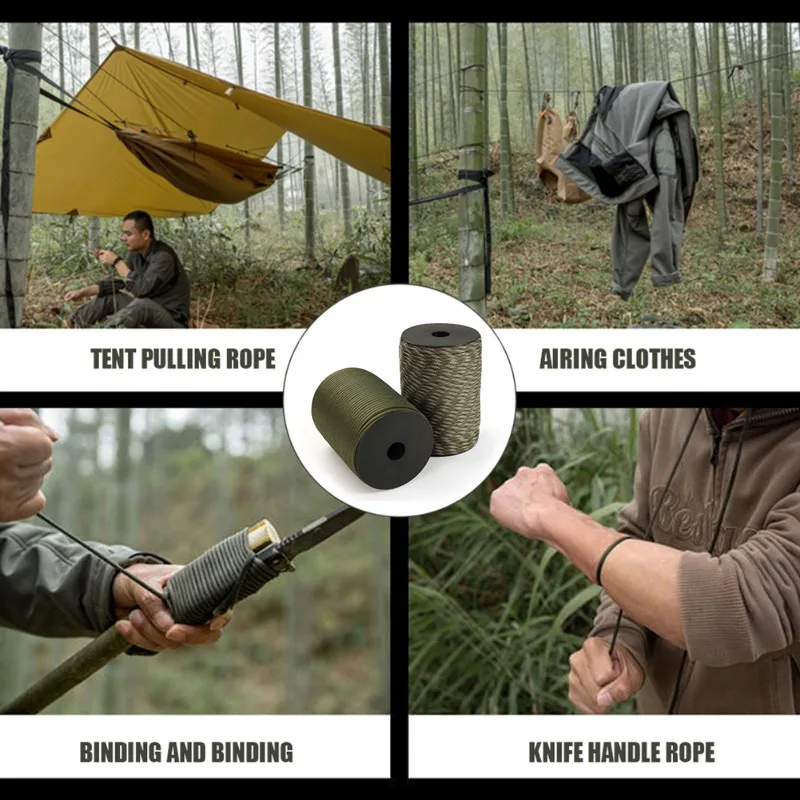 Description Picture 3 of item30M 50M 100M 9 Strands 4mm Parachute Cord Lanyard Outdoor Camping Tent Rope Climbing Hiking Survival Equipment DIY Accessories