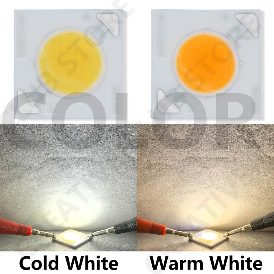 10 stücke 13,5mm * 13,5mm Platz Keramik COB LED Chips Mit Halterung 3W DC3V 1000mA Oberfläche lichtquelle LED Perlen DIY Für Flutlicht – Detail 1