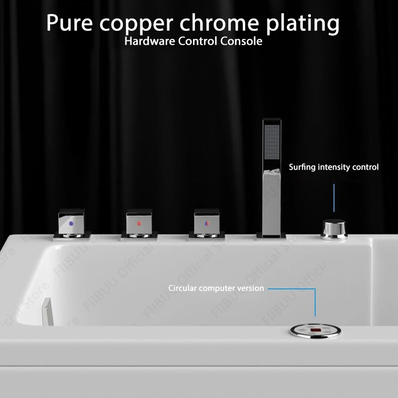 Premium Quality Household Bathtub Acrylic Tub With Dual-side Skirt Left Skirt, Multi Functional Soaking Bath, Bathroom Furniture