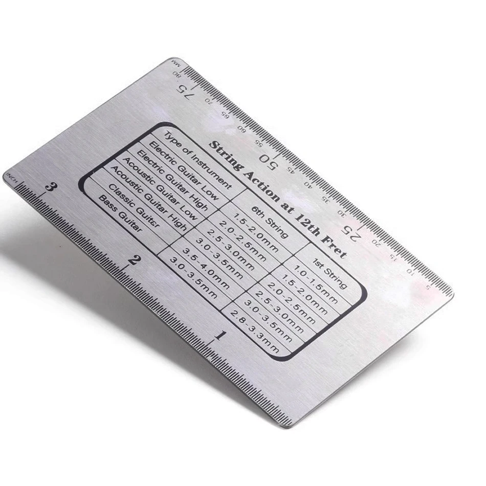 Guitar String Measuring Ruler Made of Metal Tool For Electric Bass Acoustic Guitar Gearlly