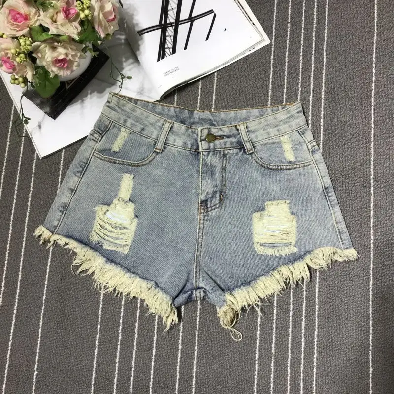 A-Line Sexy Hot Girl Denim Shorts Fashion Women Hollow Out Pocket High Waist Short Jeans Casual Streetwear Y2K Vintage Trousers 5