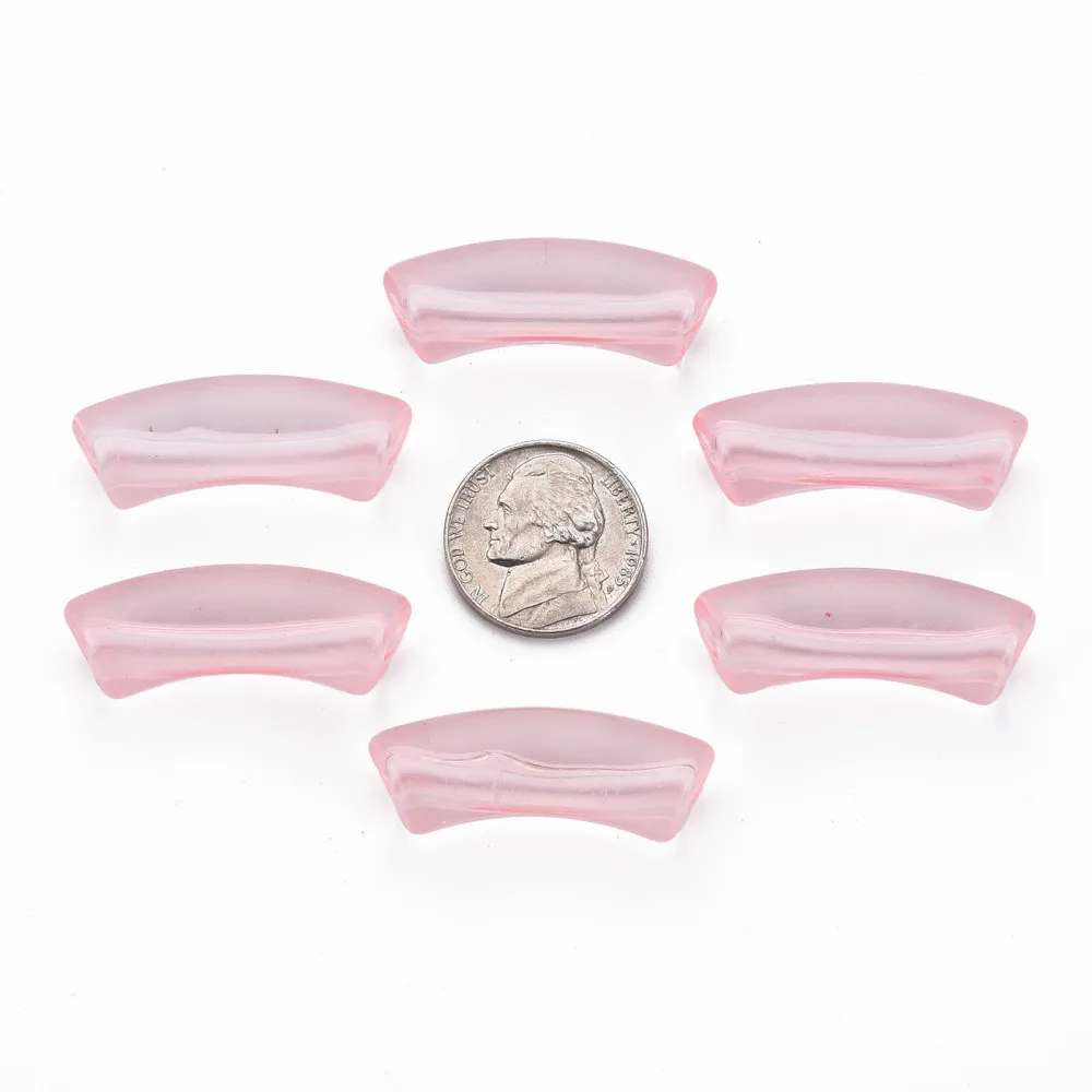 36mm Transparent Tube Beads Fit Bangle Bracelet Chunky Curved Acrylic Spacer Beads for Summer Fashion Jewelry Making 148pcs/500g