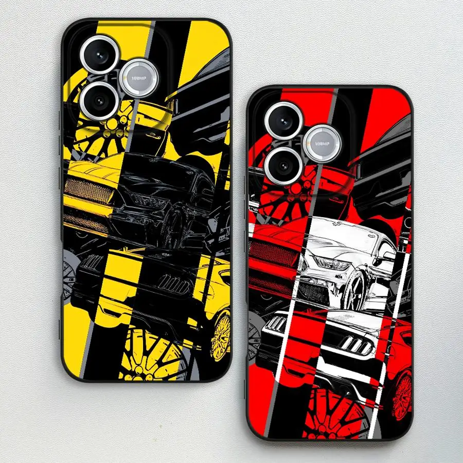 Vibrant Yellow Red Car Design Phone Case Cover