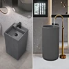 Bathroom column style integrated vertical floor standing gray industrial air column basin washbasin YX305TB 1