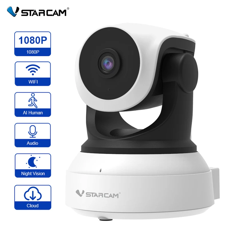 Vstarcam HD 1080P IP Camera Security Camera Wireless Baby Monitor Video Baby Monitor indoor Wireless Wifi Security Cameras Night Vision AI Human Detection Home Security Baby Monitor