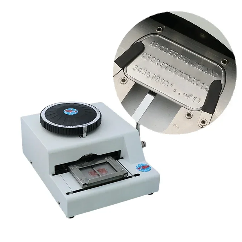 

52 Code letters Manual number stainless steel plate embossing machine Dog tag embosser