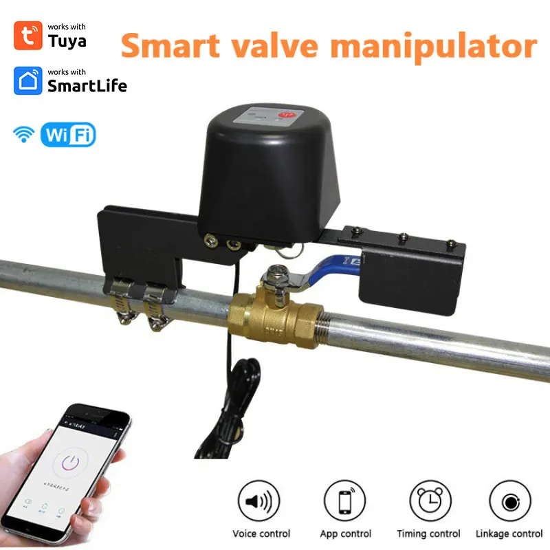 Wi-Fi/умный водяной/газовый клапан Tuya, автоматическое управление умным домом, работает с Alexa Home Smart Life
