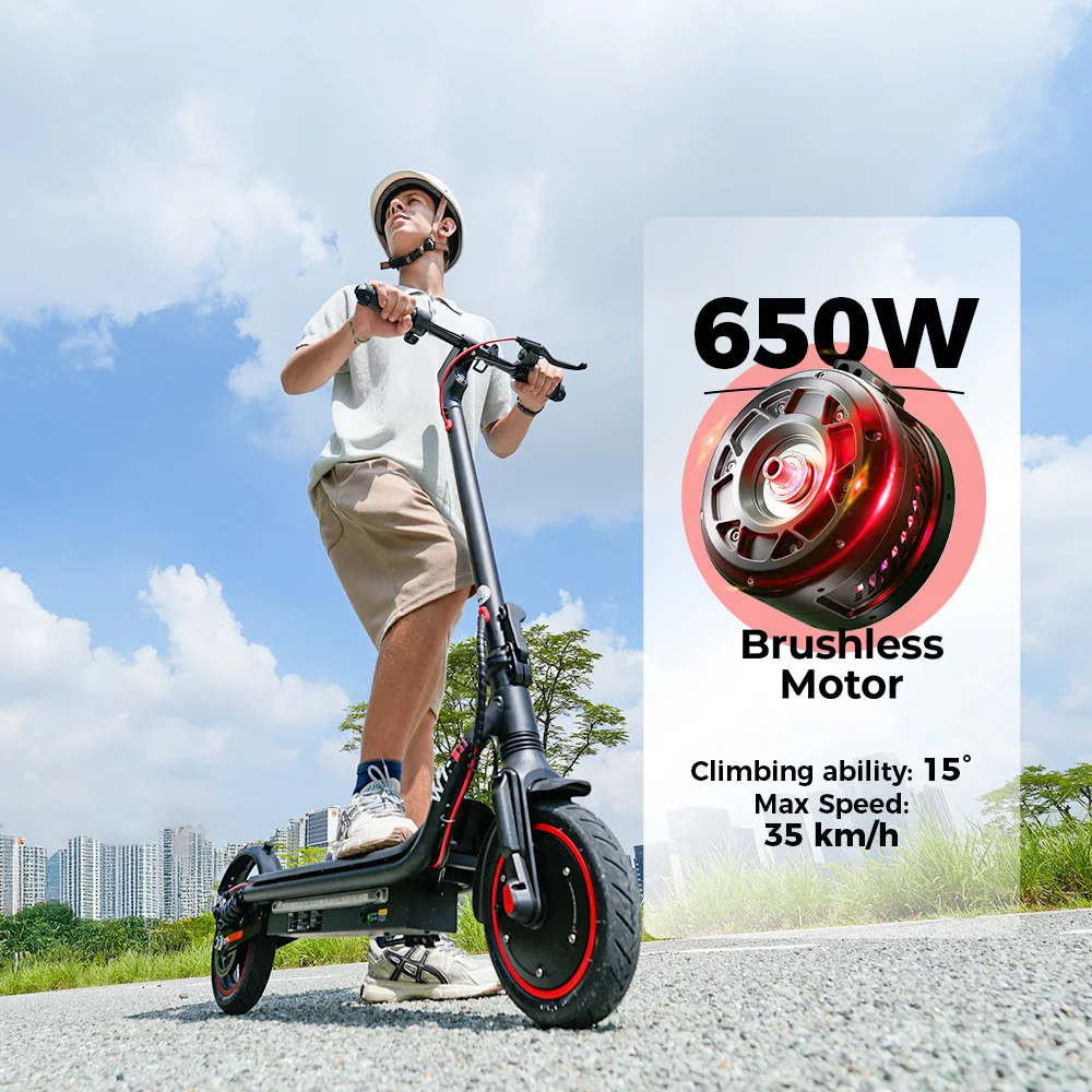 Scooter elettrico W7 8.5 "650W 36V 10.5Ah 25-35km Gamma Doppia sospensione Luci laterali Controllo app Velocità 35 km/h Scooter elettrici - immagine 6