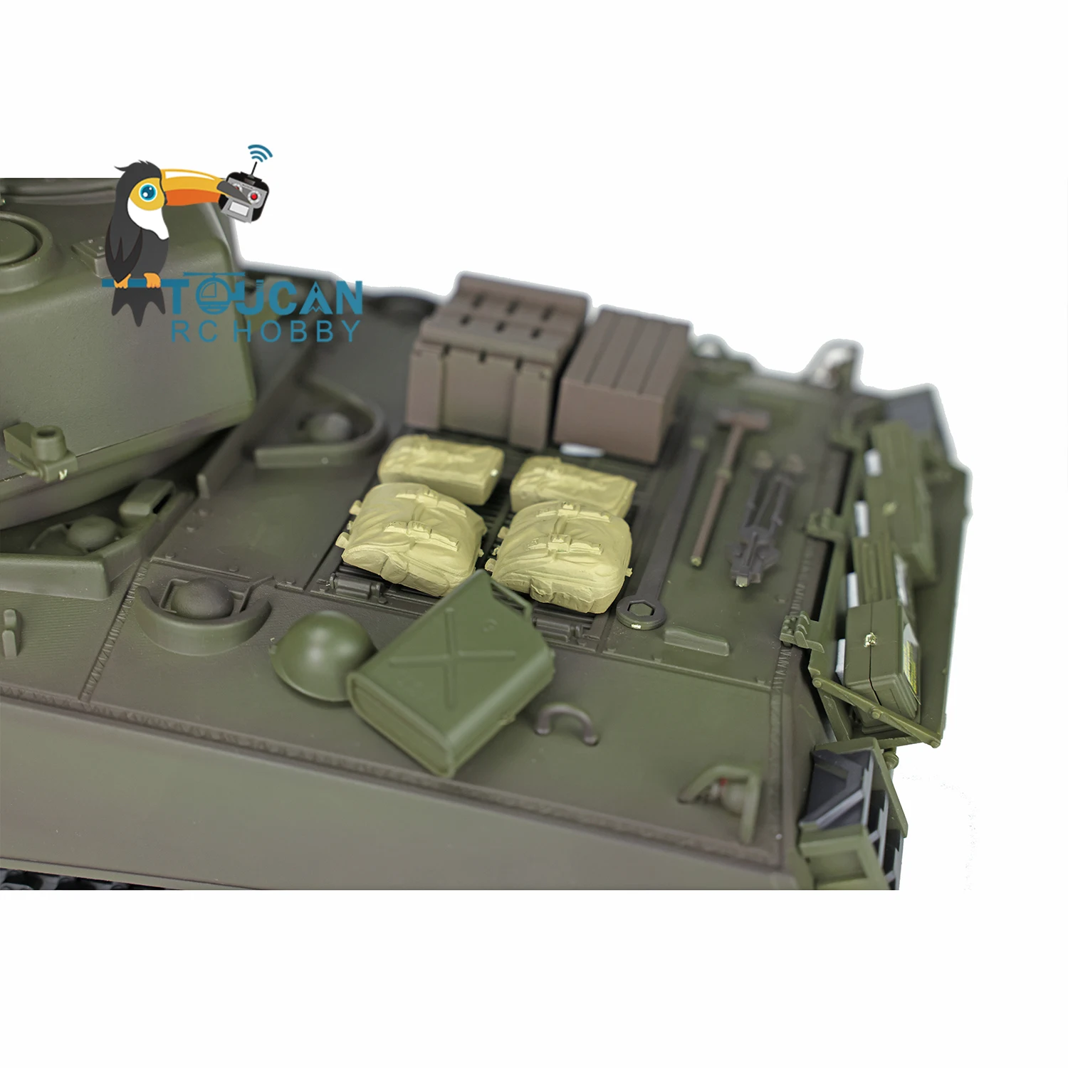 Heng Long 1/16 RC Tank 7.0 Plastic M4A3 Sherman RTR Model 3898 Barrel Recoil Battle Against Outdoor Toys for Boy TH17666-SMT7 5