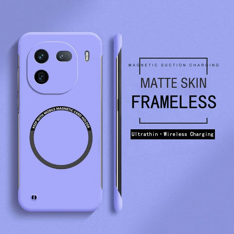 Frameless Magnetic Ultra Slim Wireless Charging Matte Hard Case