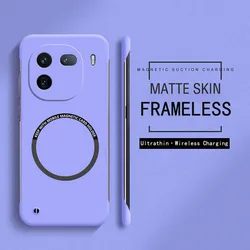 Frameless Magnetic Ultra Slim Wireless Charging Matte Hard Case for Reno 11F (Purple)