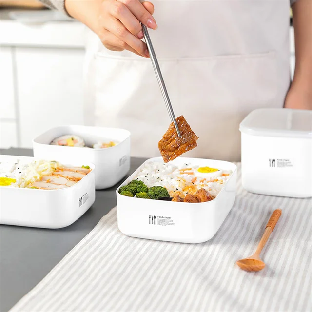 Boîte à lunch portable pour l'école, le bureau, le réfrigérateur de pique-nique, le récipient de stockage des aliments, le bol micro-ondable, le récipient à bento frais 2