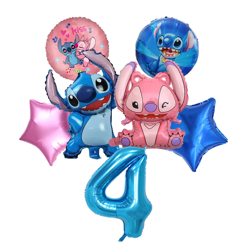 thumbnail image 1 of Decoración de fiesta de cumpleaños de Disney Lilo & Stitch, vajilla desechable, globos para baby shower de Stitch, decoración de fiesta, suministros para eventos de fiesta, 1 of 5