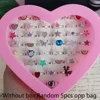 12/36PCS Cute Adjustable Rings for Children Girls Pretend Play Makeup Ring Jewelry Watermelon Iceream Heart Enamel Ring 2
