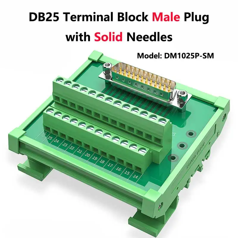 

DB25 Welding-free Male Plug Female Socket Relay Terminal Block 25 Pin Serial Port Connector Adapter Board Automated Rail Module