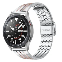 Premium Stainless Steel Watch Band - Sleek Metal Strap for Universal 20MM (Silver Rose Gold)