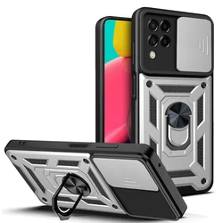 ShockProof Armor Coque with Sliding Window and Ring Shell for M62 (Silver)
