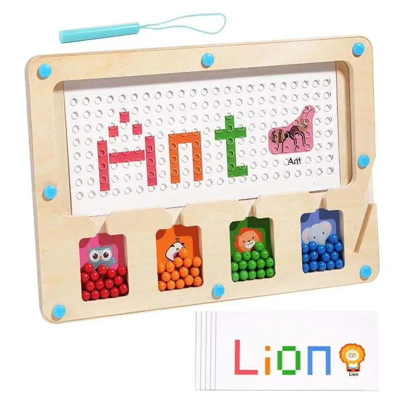 

Magnetic Maze Board Alphabet Numbers Board Game With Magnetic Beads Educational Alphabet Learning Toys Creative Kids Montessori