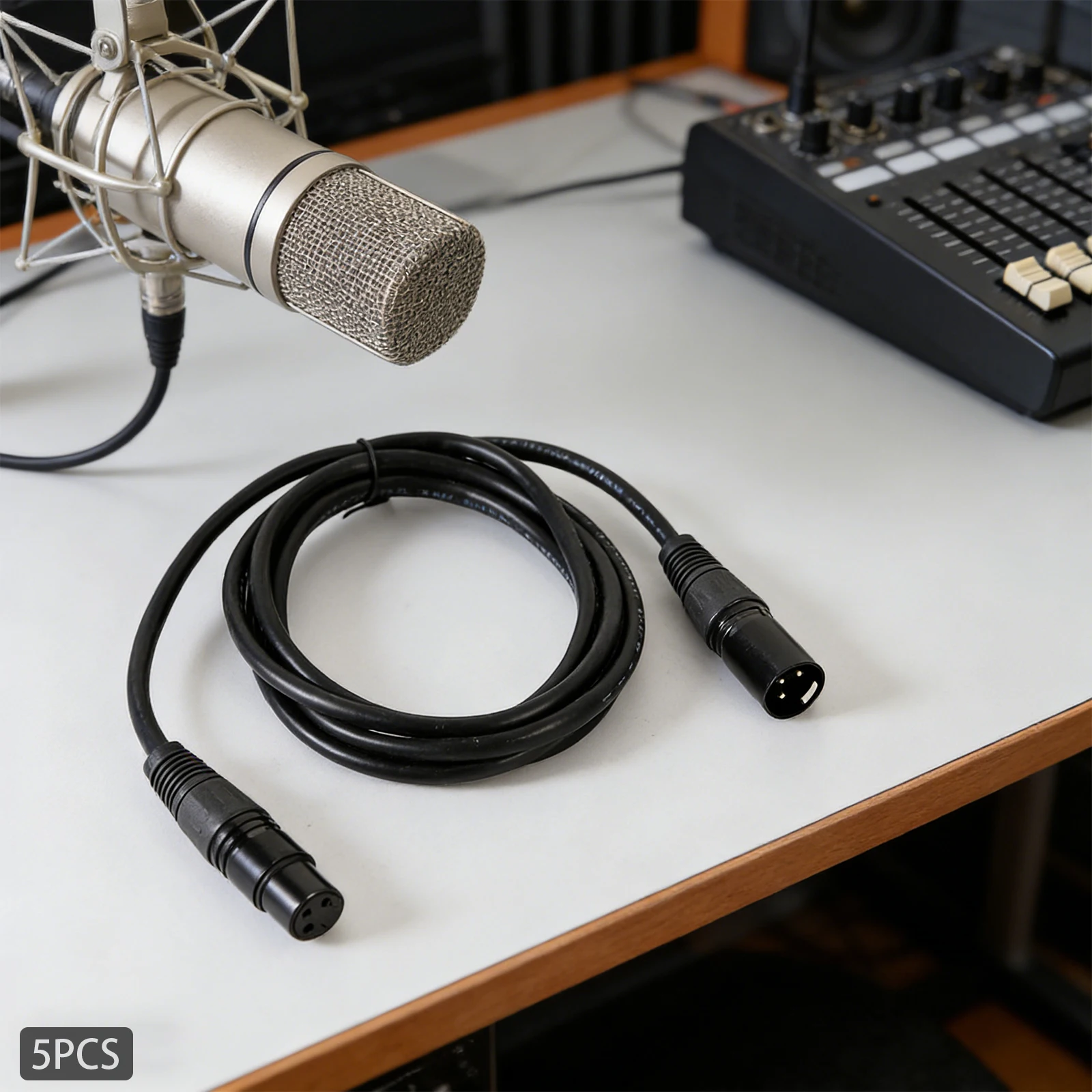 5 Stück 1 m langes DMX-Kabel, 3-poliges XLR-DMX-Kabel-Set für Bühnenbeleuchtung, digitale Audiosteuerung, LED-PAR, sorgen für eine präzise Datenübertragung – Detail 3