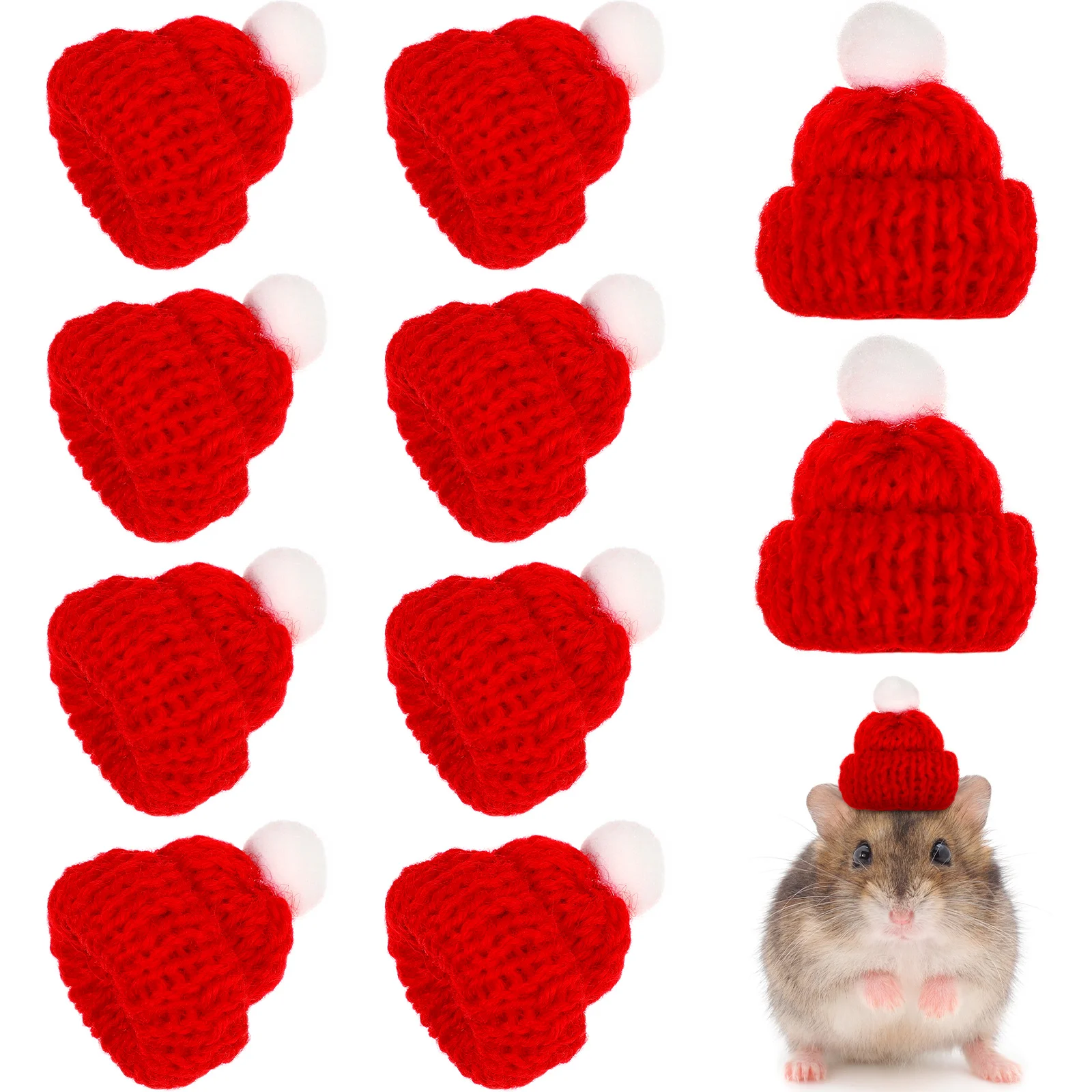 

10 Pcs Tiny Party Hats Christmas Supplies Santa Top Bottle Tree Caps Crafts