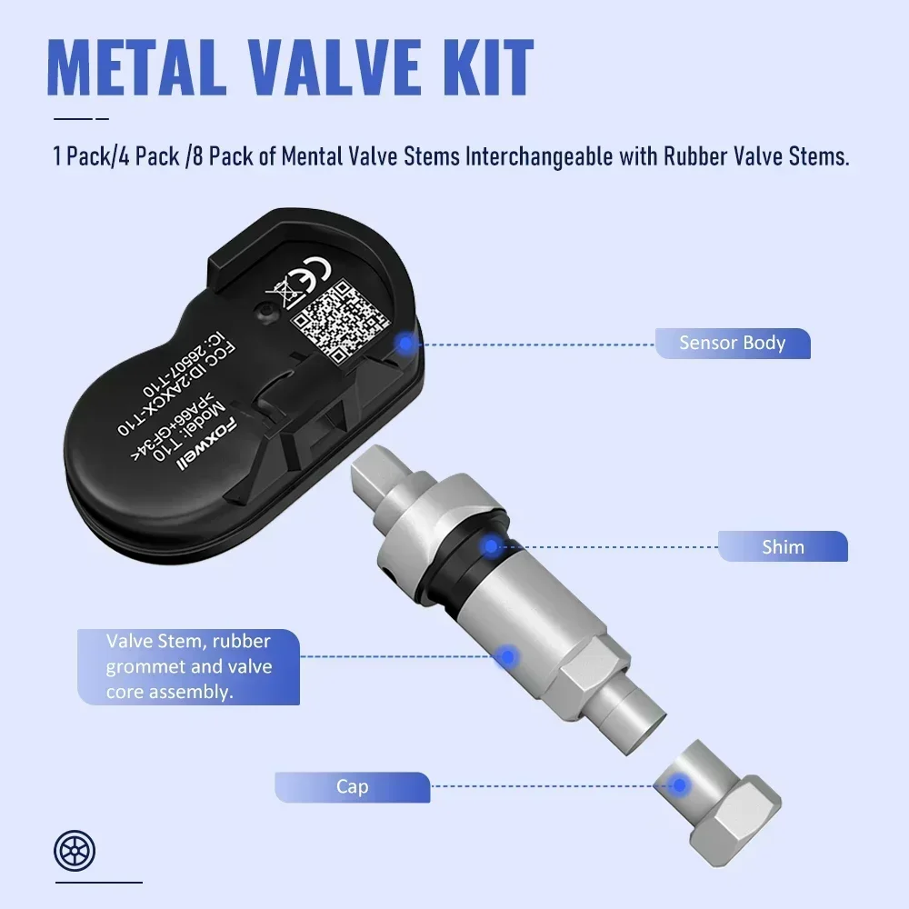 Foxwell T10 MX-Sensor TPMS 2 in 1 433MHz 315MHZ OE Universal Activate Programming Tire Pressure Monitor Test Repair Tools