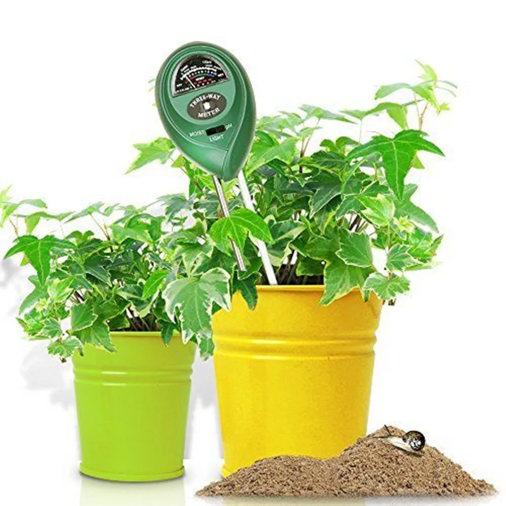 3 in 1 Soil PH Meter Sunlight PH Tester Garden Flowers Soil Moisture Sensor Meter Plants Acidity Humidity PH Monitor Detector