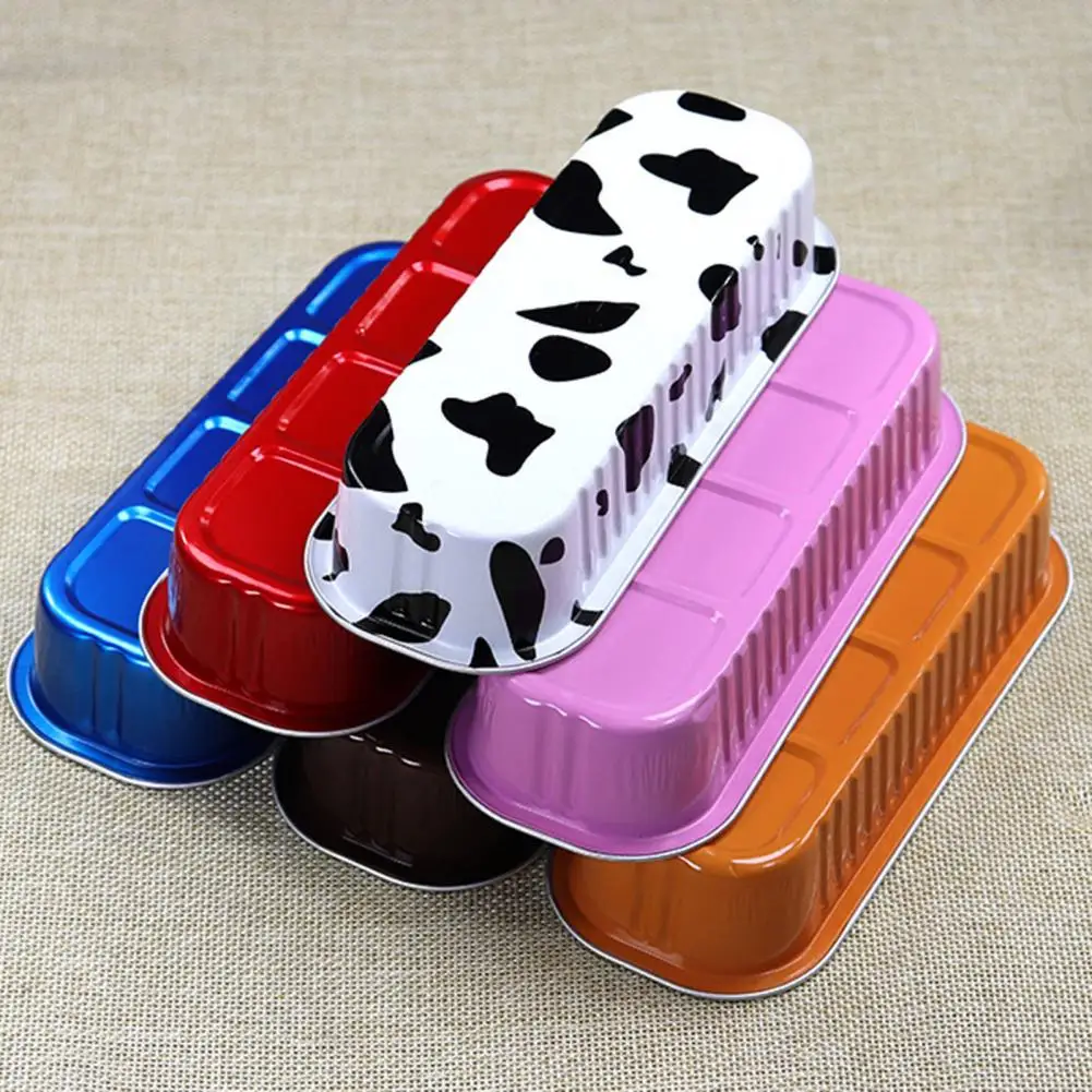 1 Set Rectangle Cake Pan Food Grade Disposable Muffin Baking Tins Microwave Safe Aluminum Foil Pan Rectangle Baking Container