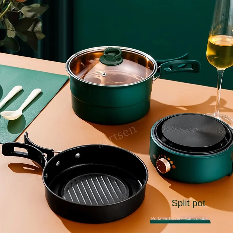 Electric Cooker Electric Rice Cooker Electric Frying Pan Electric Hot Pot Foldable Portable Multicooker Split Type 1.6L