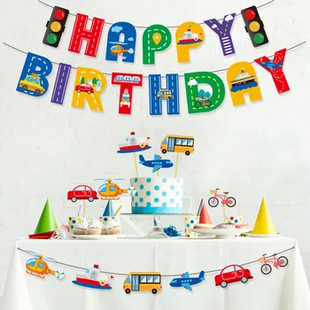Transport Theme Birthday Banner 1