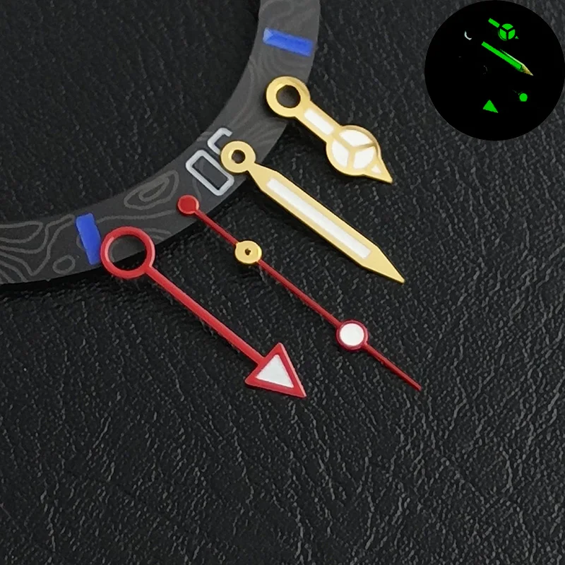 Blue Green Luminous NH34 GMT Watch Hands Set for NH34 Automatic Movement watch accessories Parts For Wristwatches clock hand