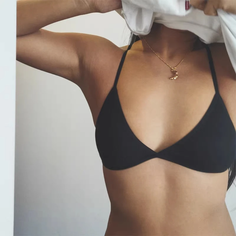 Description Picture 4 of itemSeamless Deep-V Bra Lingerie Seamless Triangle Thin Bralette Back Tops Breathable Plunge Tube Vest Top Sexy Female Underwears