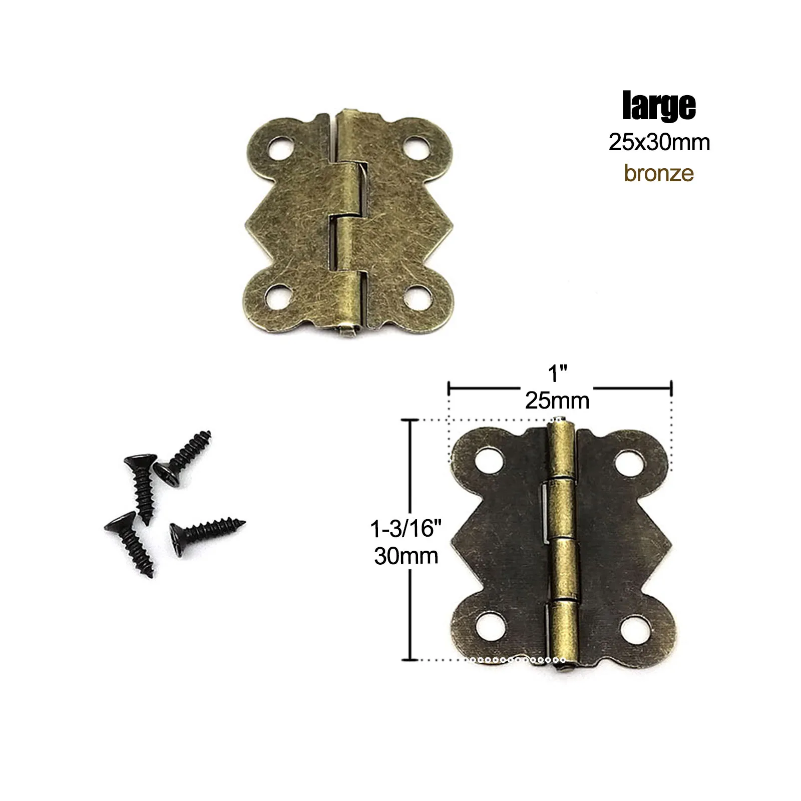 12 stücke Eisen Kleine Große Schmetterling Form Goldene Bronze Schmuck Truhe Geschenk Holz Musik Box Wein Fall Puppenhaus Schrank Tür scharnier – Detail 16