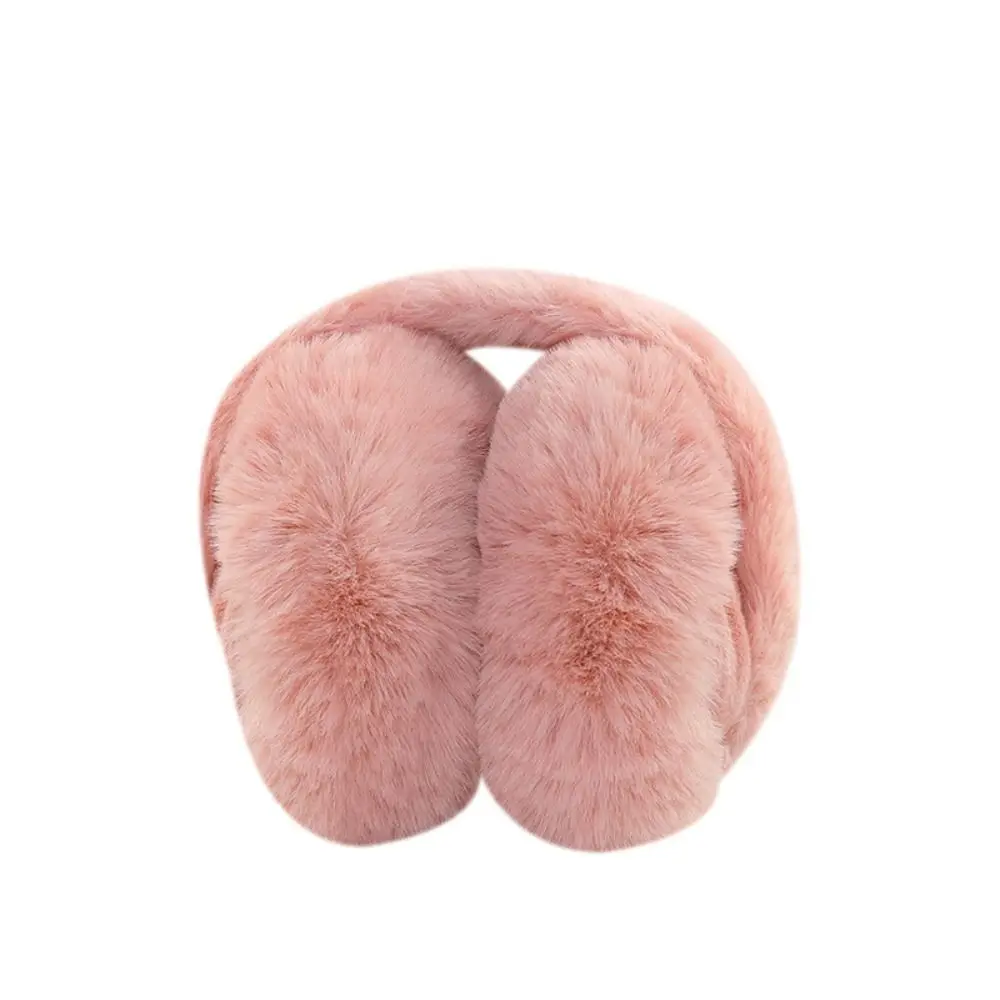 여성용 단색 플러시 이어 워머, 부드러운 이어 커버, 겨울 따뜻한 귀마개, 야외 방한 접이식 귀마개, 신상