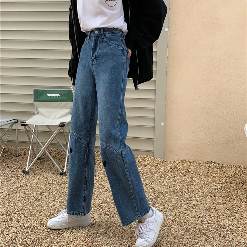 Woman Jeans High Waist Clothes Wide Leg Denim Clothing Blue Streetwear Vintage Quality 2024 Fashion Harajuku Straight Pants
