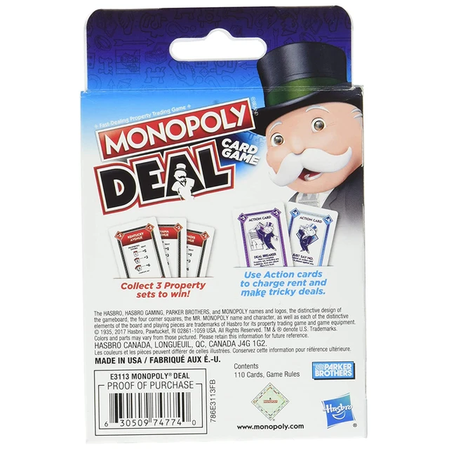 Monopoly Millionaire Deal Card Game, Board Game