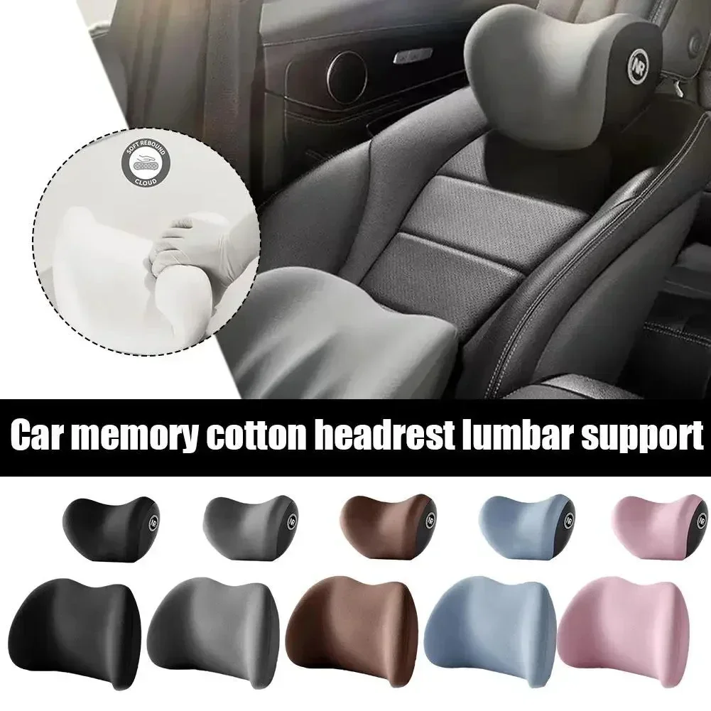 Ergonomic Memory Foam Car Seat Cushion - Suitable for All Seasons Comfort Car Headrest - Lumbar Cushion or Headrest or Set