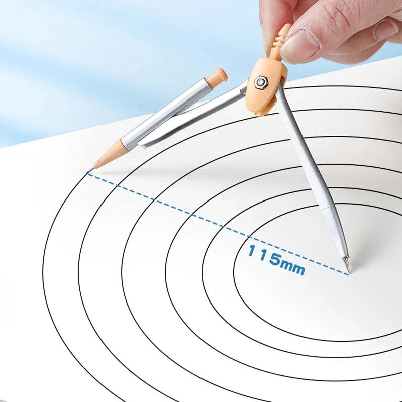 7-Pieces Ruler Set Ruler Triangle Protractor Rubber Compass for Student School Math Supplies