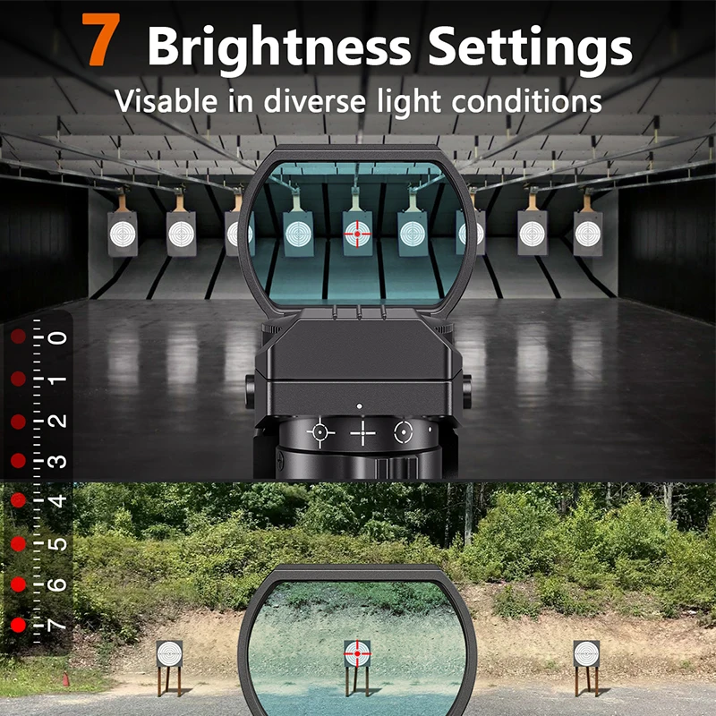 Red Dot Reflex Sight 4 Adjustable Reticles with Rail Mount Shooting Aiming Optical Instrument Reflection Point Aiming