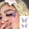 Fairy Butterfly Wings Shiny Tattoo Sticker Waterproof Eyes Face Hand Body Art Fake Tattoos For Women Makeup Dance Music Festival 6