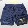 Men's Sports Shorts Anime Death Note Printing GYM Casual Sport Compression Shorts Workout Running Mesh 2 in 1 Shorts Rashgard 2