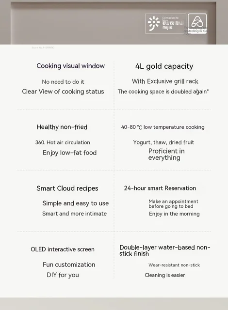Xiaomi Mijia Smart Air Fryer Pro 4l Hot Oven Cooker Nonstick Basket 24h  Intelligent Appointment Oled Screen Oilless Deep Fryer - Smart Remote  Control - AliExpress