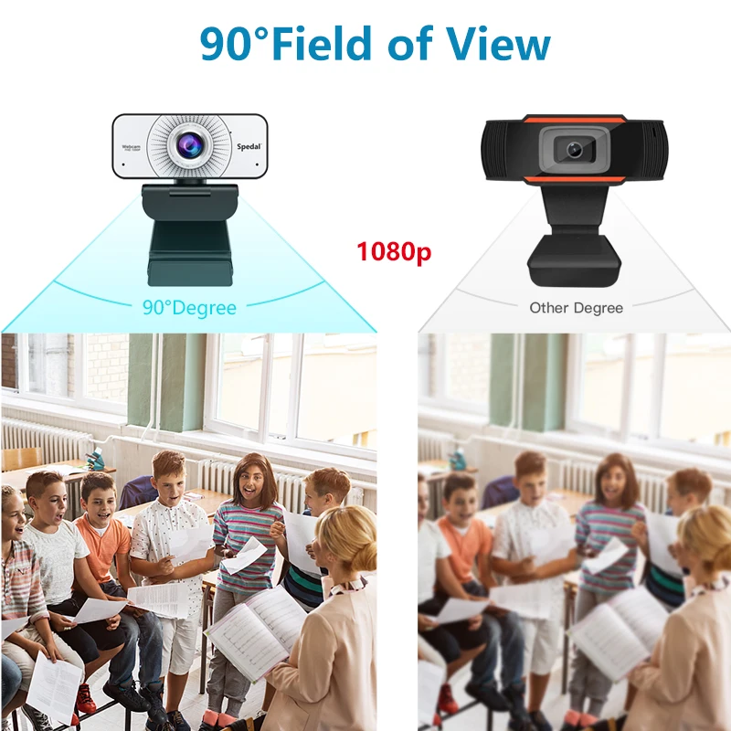 Spedal 821 Full HD 1080P Webcam Manual Focus With Microphone USB Plug For PC Computer YouTube Skype Macos Windows Xbox