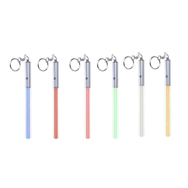 

Mini Lightsaber Keyring Party Clubs Light Stick Keychain Reusable Glowing Light Up Decor for Key Bag Adult Kids