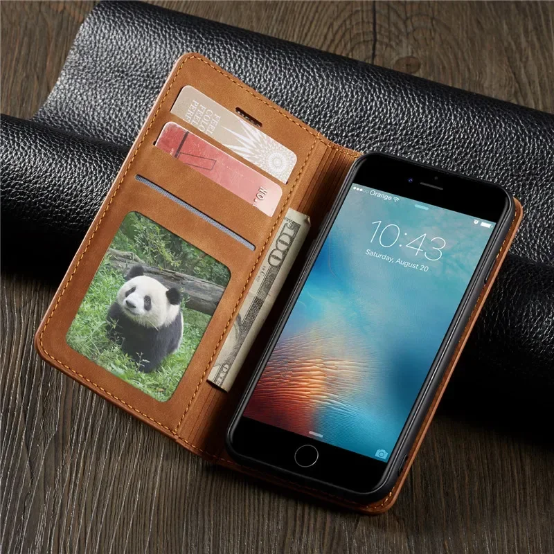 Coque Portefeuille Magnétique En Cuir Pour IPhone 16/17 - Protection 360° Avec Cartes