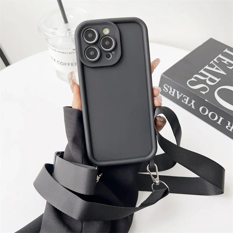 CAROKI Custodia A Tracolla Per IPhone 16 Con Prese D'Aria - Cover TPU Morbida Con Cordino Regolabile E Resistente, Paraurti Antiurto, Viola, Supporta Ricarica Wireless
