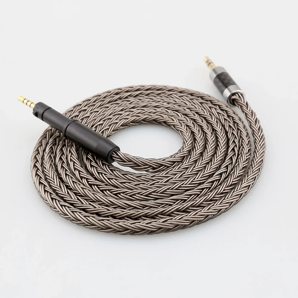 HIFI 2.5/3.5/4.4/6.35mm XLR 16 Core Grey Silver Plated Earphone Cable For Sennheiser HD599 HD569 HD 560S HD559 hd560s