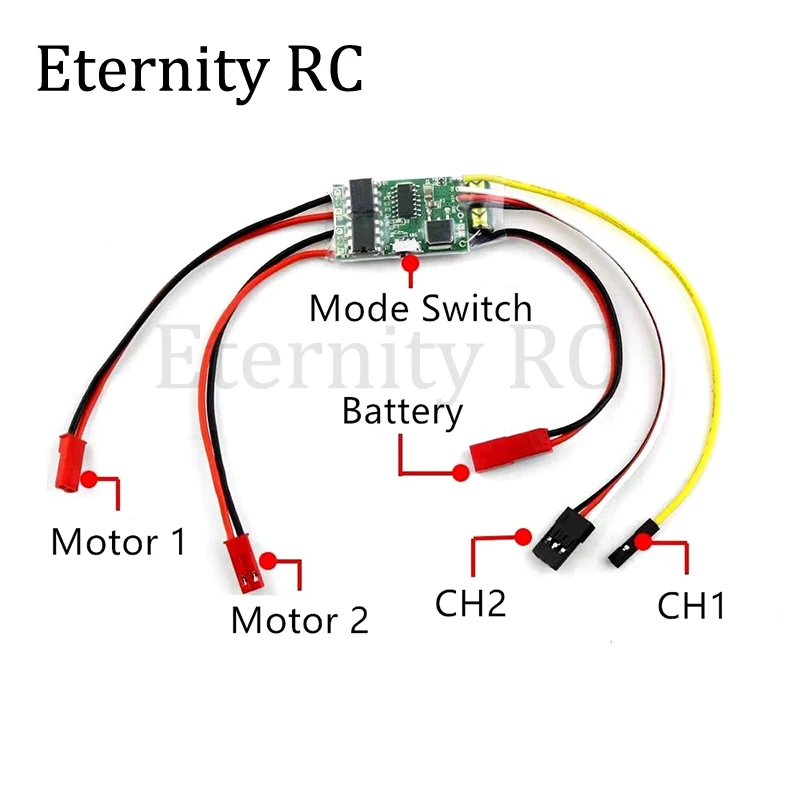 Dual Way Bidirectional Brushed Esc 2s-3s Lipo 5a Esc Speed Control For Rc Model Boat Tank 130 180 Brushed Motor Spare Parts 3